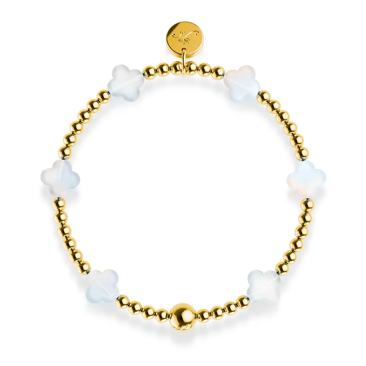 Kleeblatt im Mondschein | Gold | Kleeblatt-Essenz-Armband